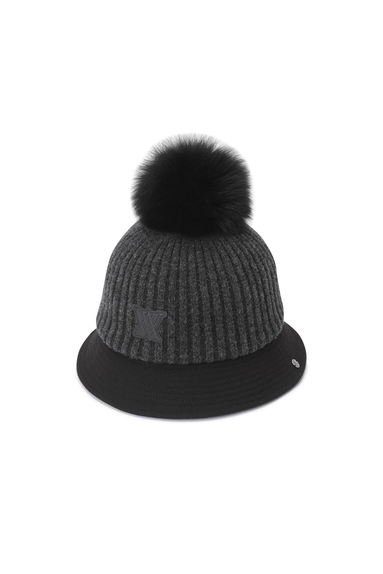 (W) WOVEN KNIT MIX BUCKET HAT_DG — Anew | Seoul Golf Fashion