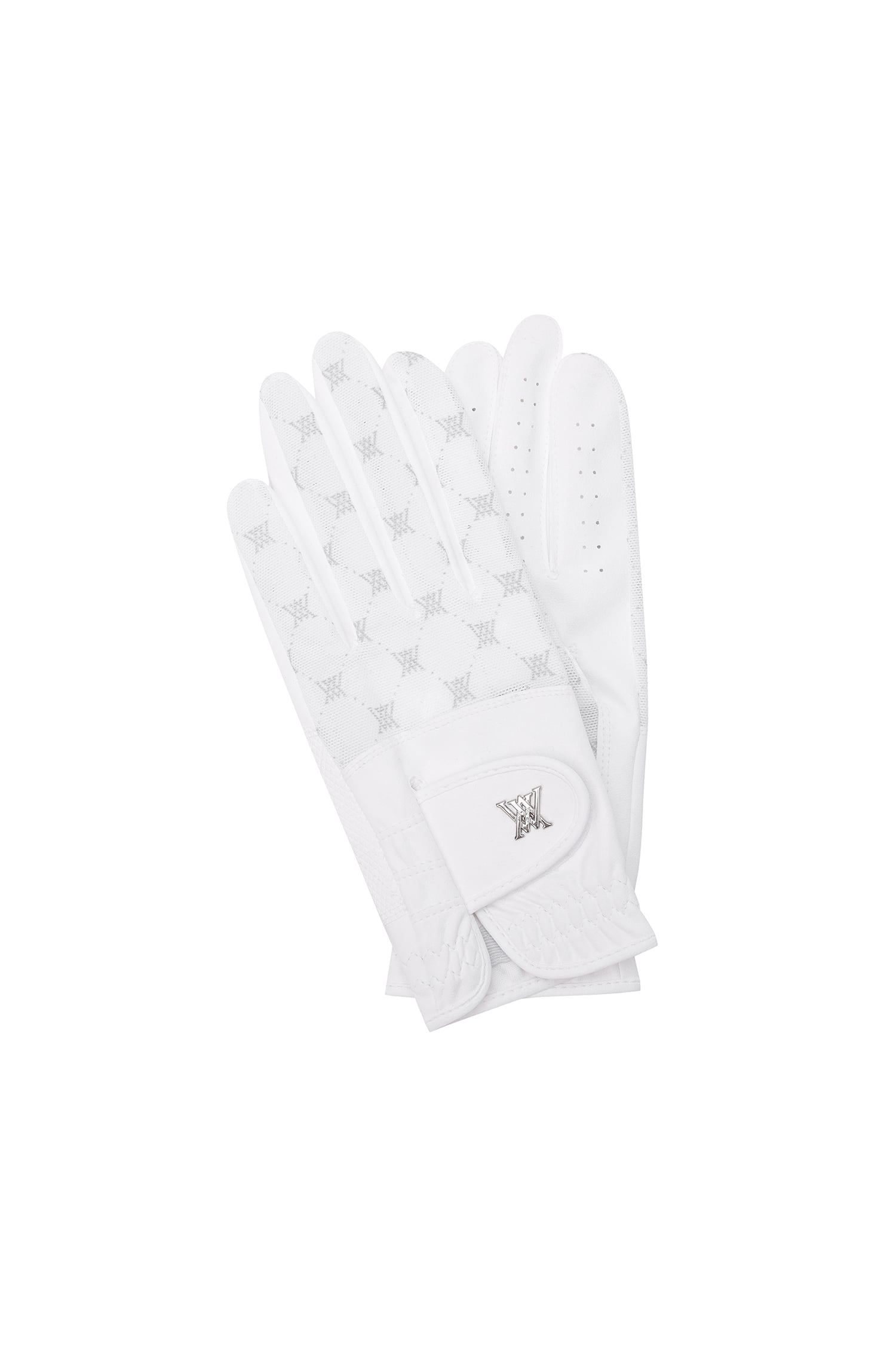 (W) MONOGRAM SEETHROUGH GLOVE (PAIR)_WH — Anew | Seoul Golf Fashion