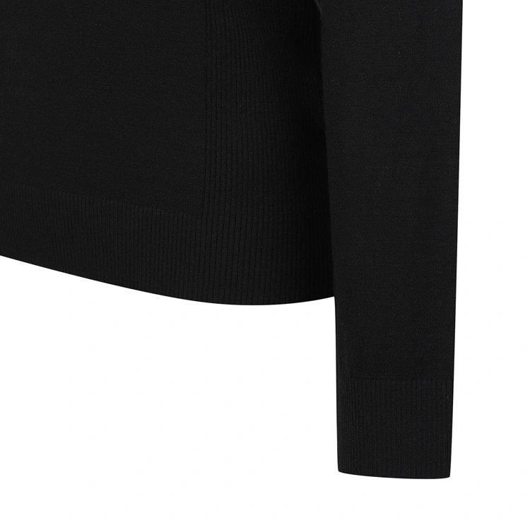 Áo knit golf nữ cổ cao màu đen — ảnh 4