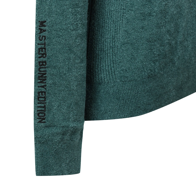 Áo knit golf nữ cổ bẻ đính sao màu xanh mint — ảnh 4