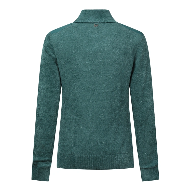 Áo knit golf nữ cổ bẻ đính sao màu xanh mint — ảnh 2
