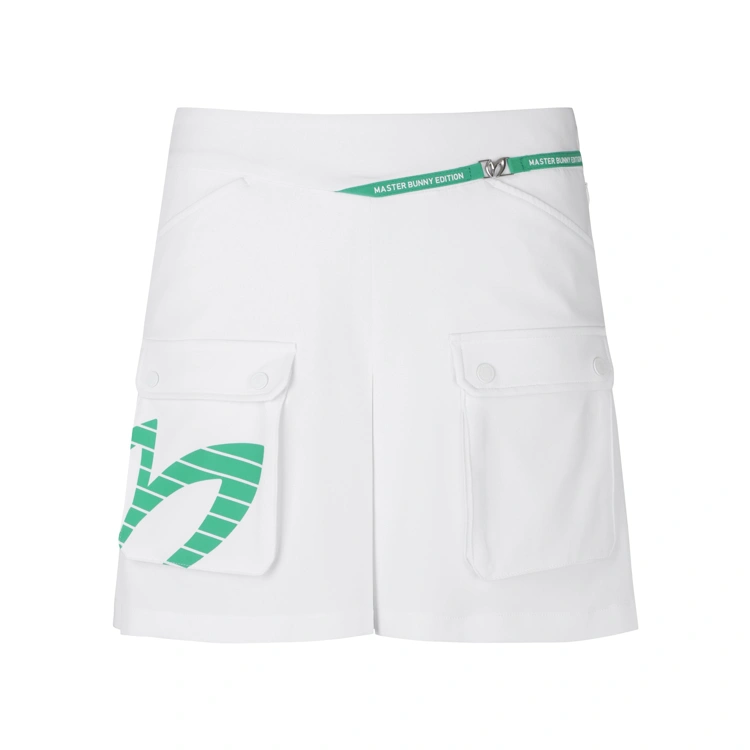 Váy golf nữ Master Bunny Edition màu trắng dáng chữ A phối túi hộp mặt trước