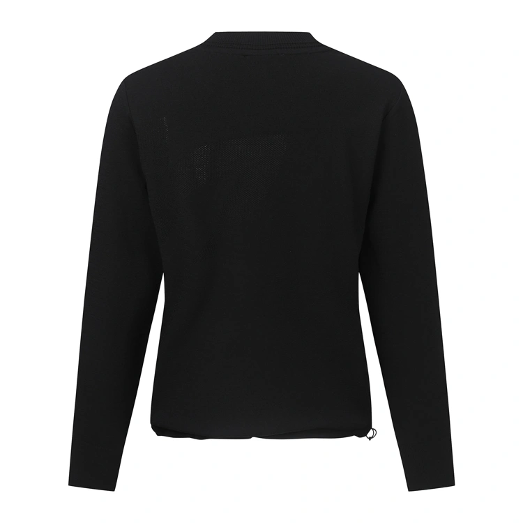 Áo knit golf nữ cổ tim màu đen — ảnh 2