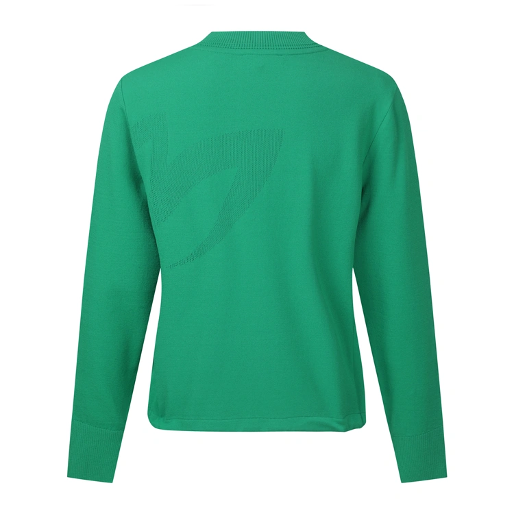 Áo knit golf nữ cổ tim màu xanh lá — ảnh 2
