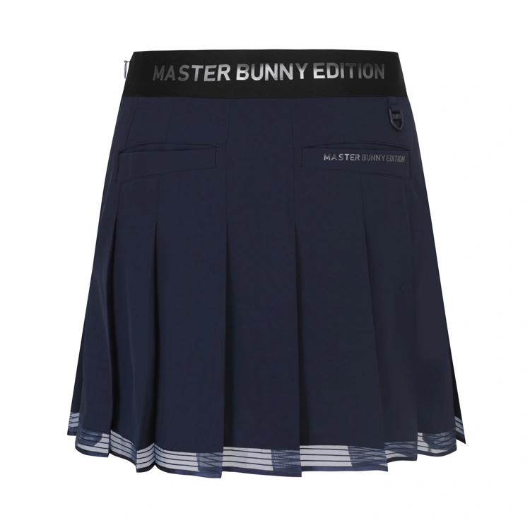 Chân váy golf nữ xếp ly phối viền sheer xanh navy — ảnh 3