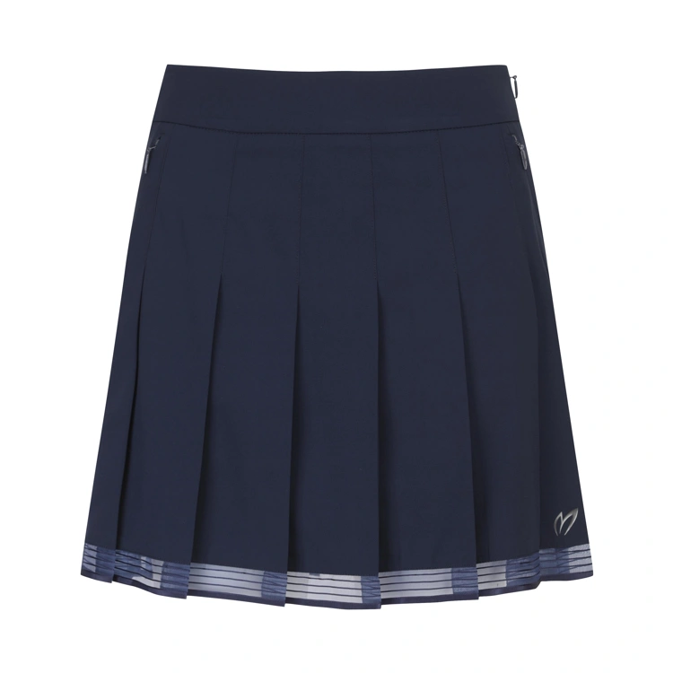 Chân váy golf nữ xếp ly phối viền sheer xanh navy — ảnh 2