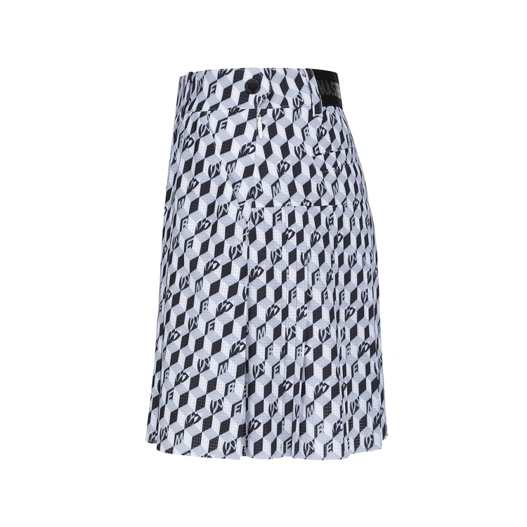 Chân váy golf nữ họa tiết geometric màu đen trắng — ảnh 3