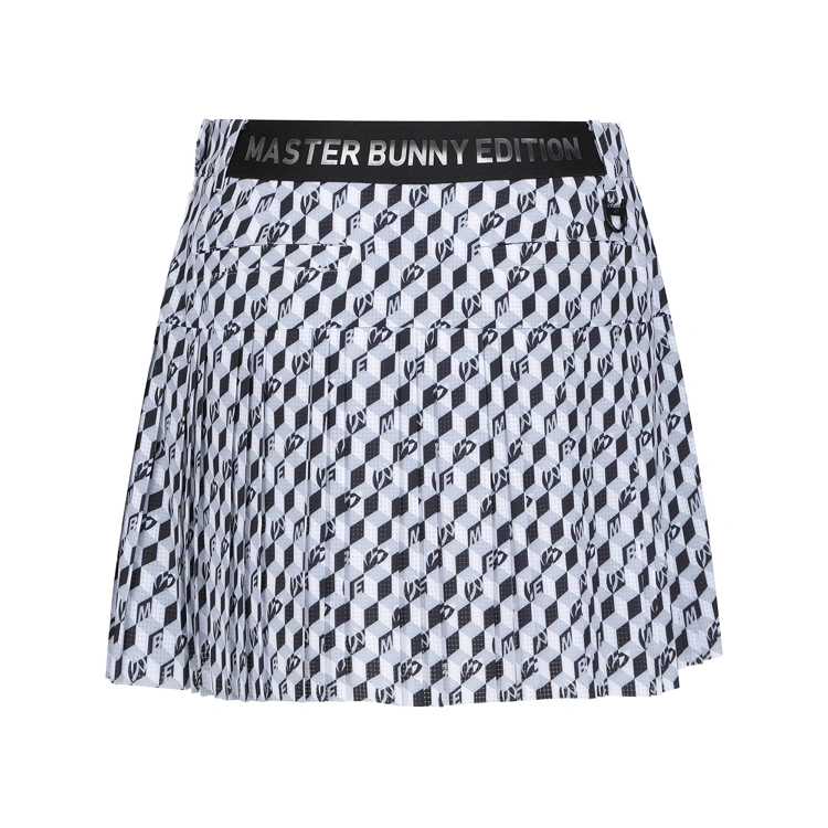 Chân váy golf nữ họa tiết geometric màu đen trắng — ảnh 2