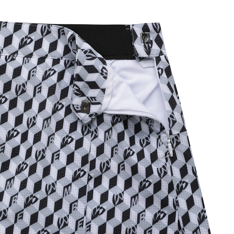 Chân váy golf nữ họa tiết geometric màu đen trắng — ảnh 5