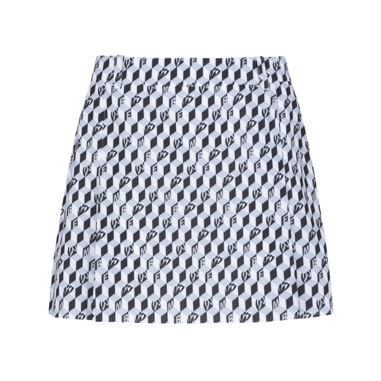 Chân váy golf nữ Master Bunny Edition họa tiết geometric màu đen trắng dáng chữ A
