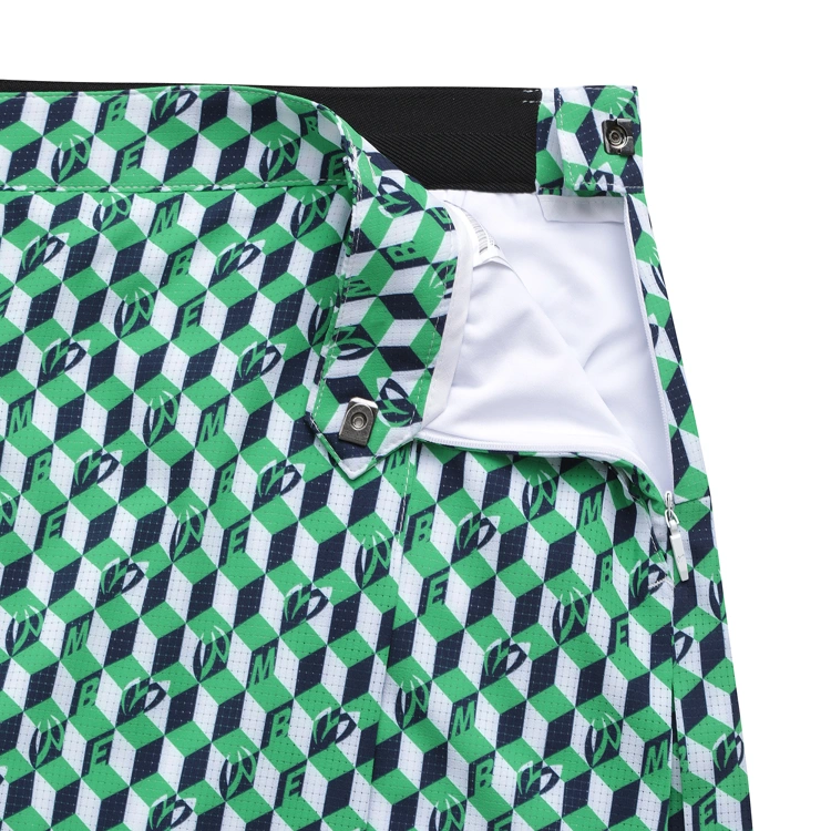 Chân váy golf nữ họa tiết hình khối màu xanh lá — ảnh 5