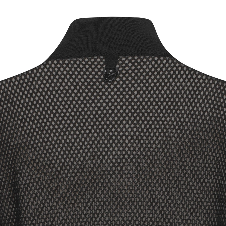 Áo knit golf nữ phối viền hồng màu đen — ảnh 6