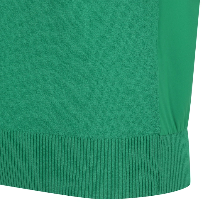 Áo knit golf nữ tay ngắn phối viền trắng màu xanh lá — ảnh 6