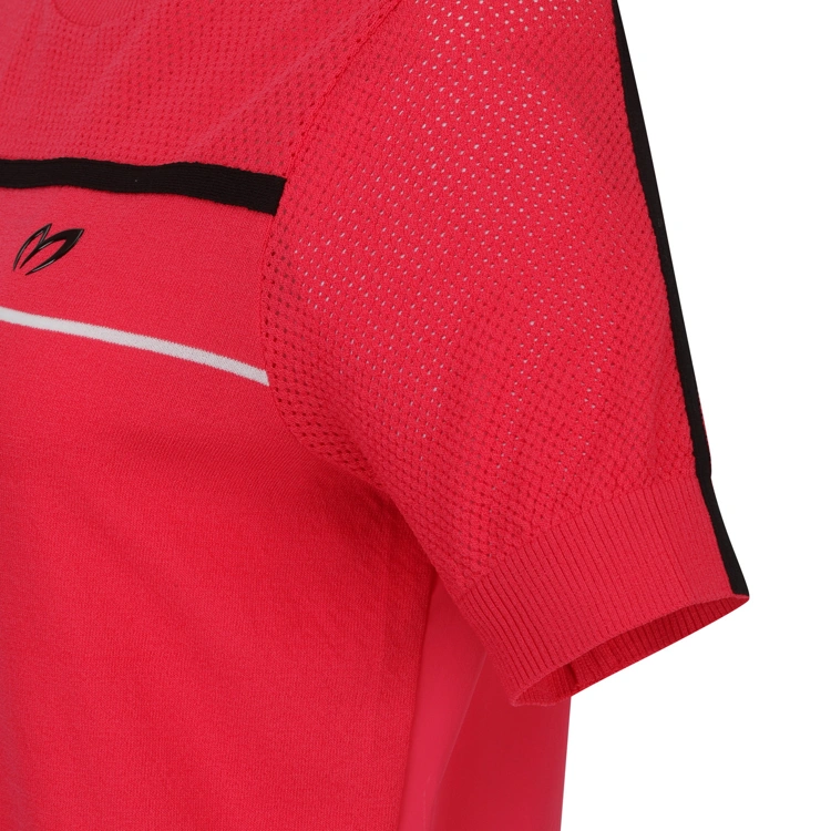 Áo knit golf nữ tay ngắn phối viền đen hồng — ảnh 5
