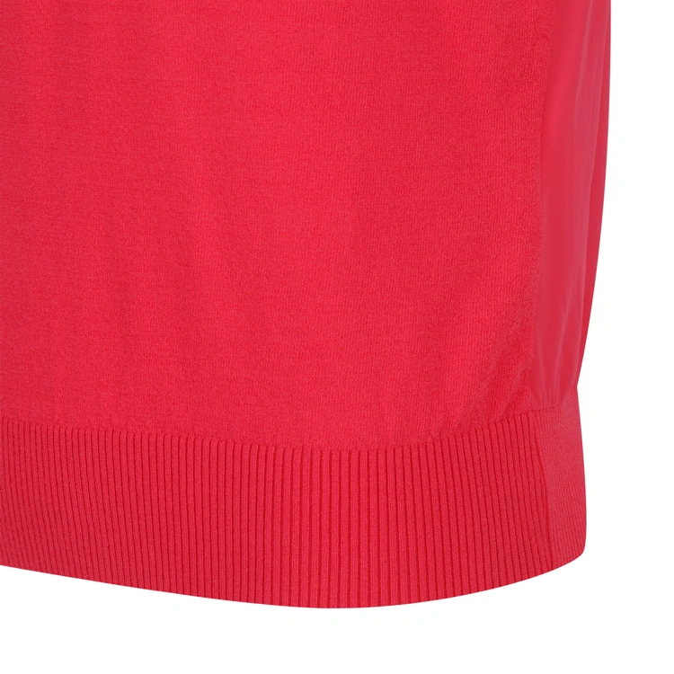 Áo knit golf nữ tay ngắn phối viền đen hồng — ảnh 6