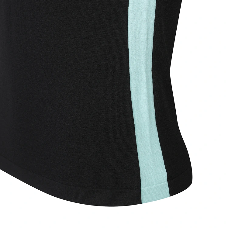 Áo knit golf nữ cổ bẻ tay dài màu đen — ảnh 6