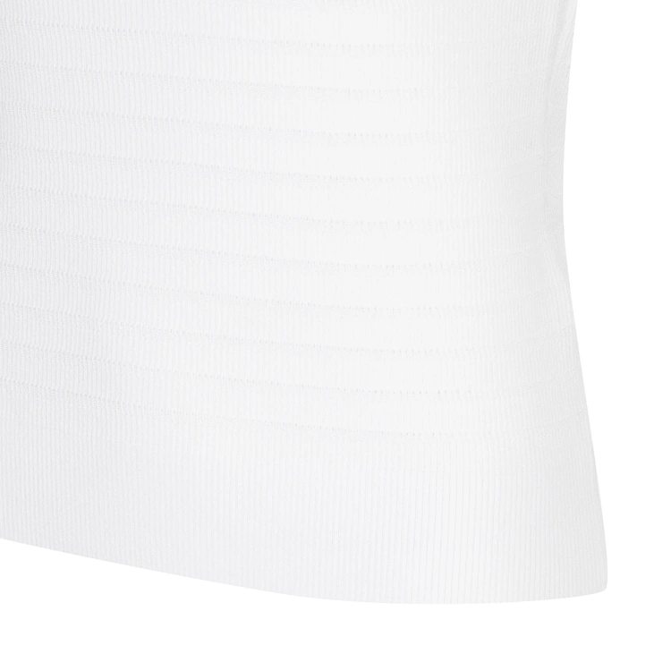 Áo vest golf nữ cổ bẻ phối màu trắng xanh — ảnh 4