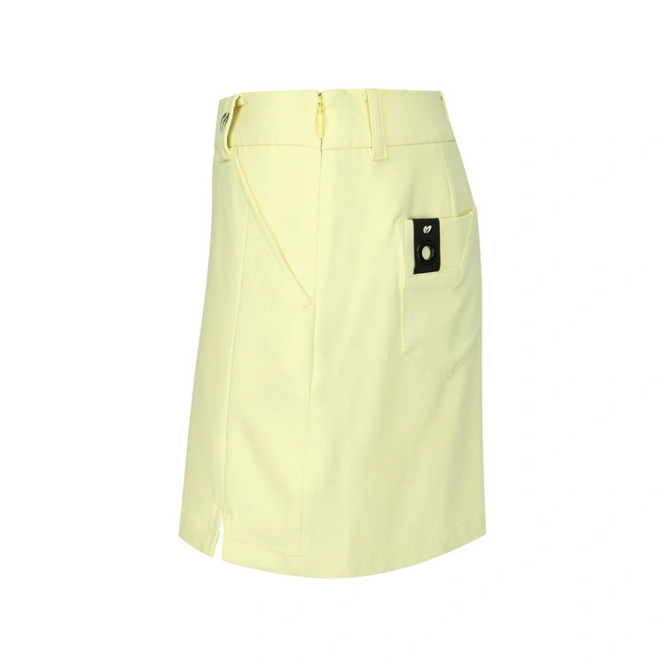 Váy golf nữ xếp ly phối lớp màu vàng — ảnh 5