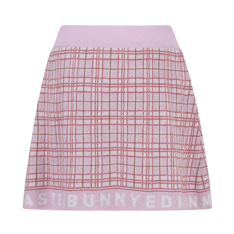 Váy golf nữ dáng ngắn họa tiết kẻ hồng pastel — ảnh 3