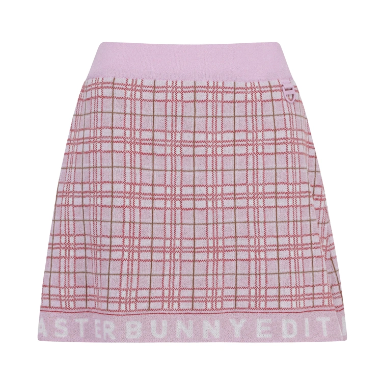 Váy golf nữ dáng ngắn họa tiết kẻ hồng pastel — ảnh 2