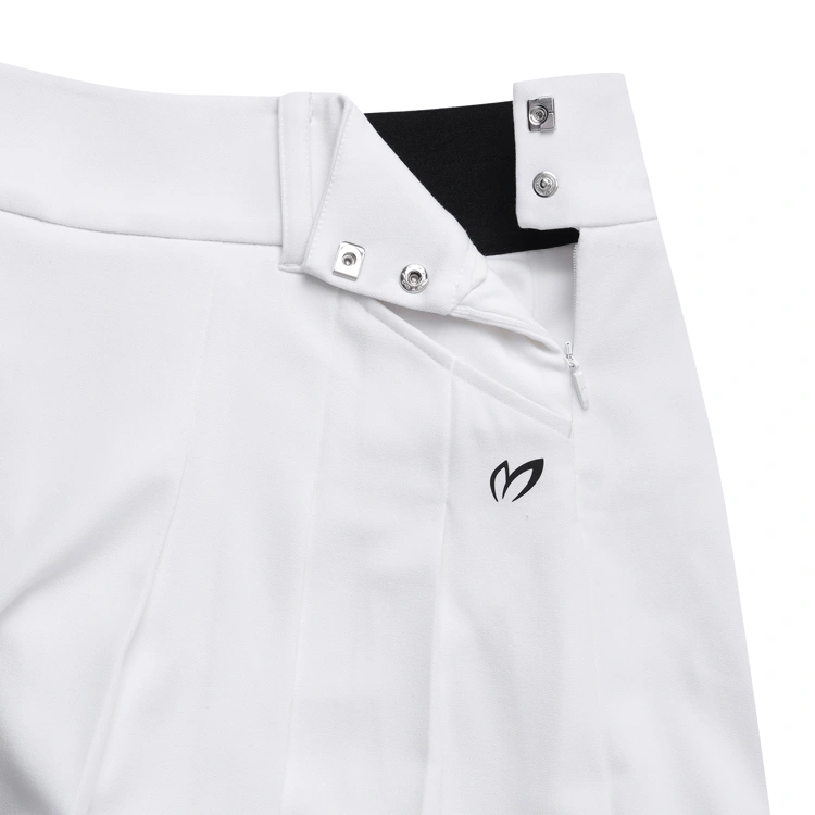 Váy golf nữ xếp ly viền chữ đen màu trắng — ảnh 6