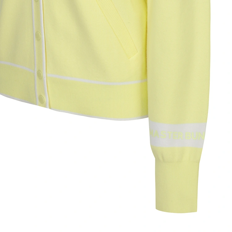 Áo knit golf nữ dáng cardigan màu vàng — ảnh 6