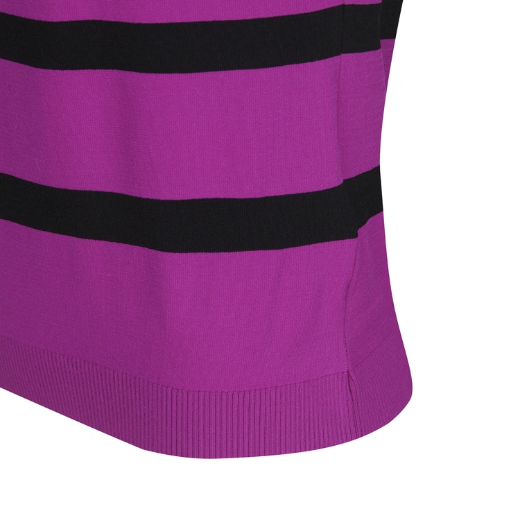 Áo knit golf nữ phối sọc ngang màu trắng — ảnh 6
