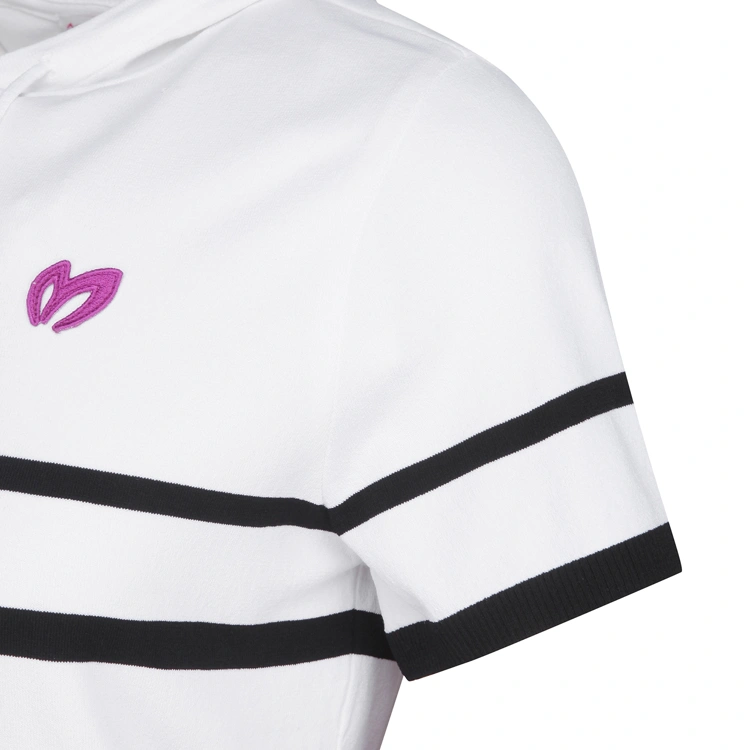 Áo knit golf nữ phối sọc ngang màu trắng — ảnh 5