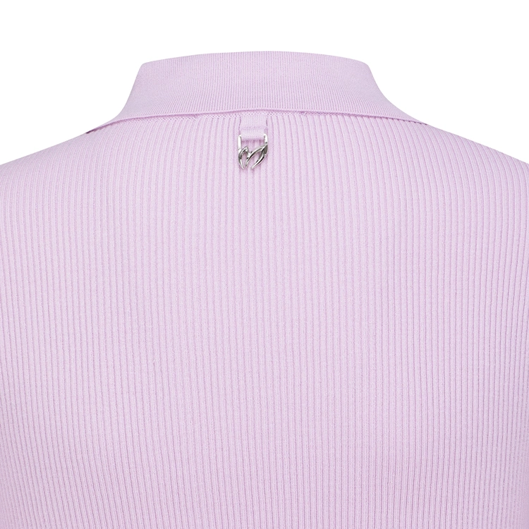 Áo knit golf nữ cổ bẻ tay dài màu hồng — ảnh 6