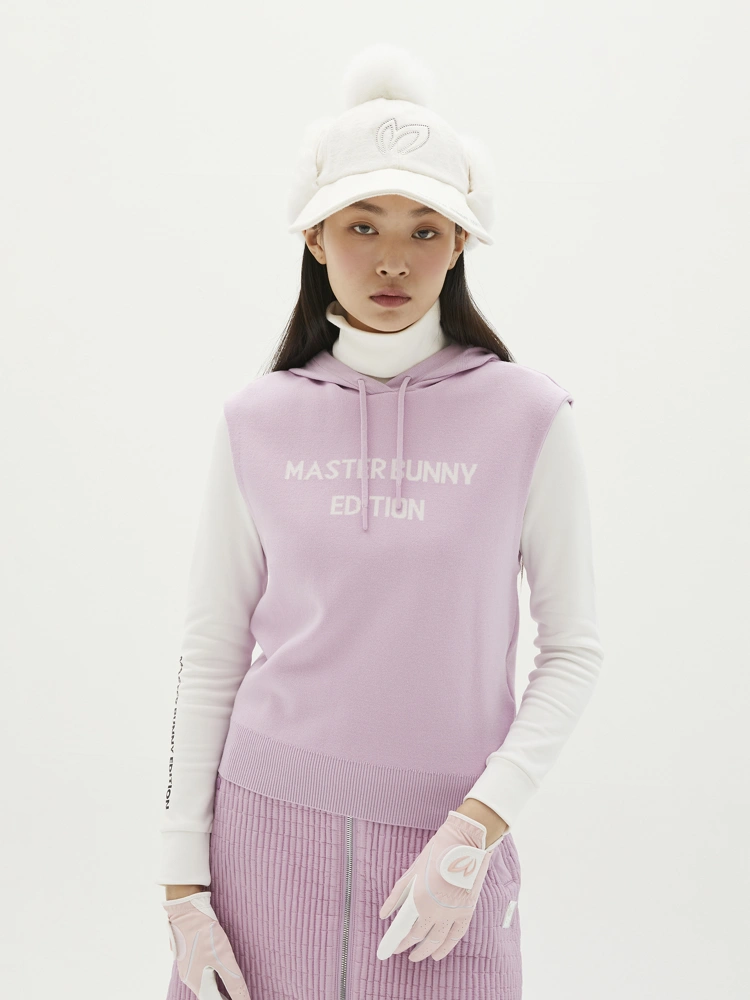 Áo vest golf nữ dáng suông màu hồng nhạt — Master Bunny Edition | Seoul Golf Fashion