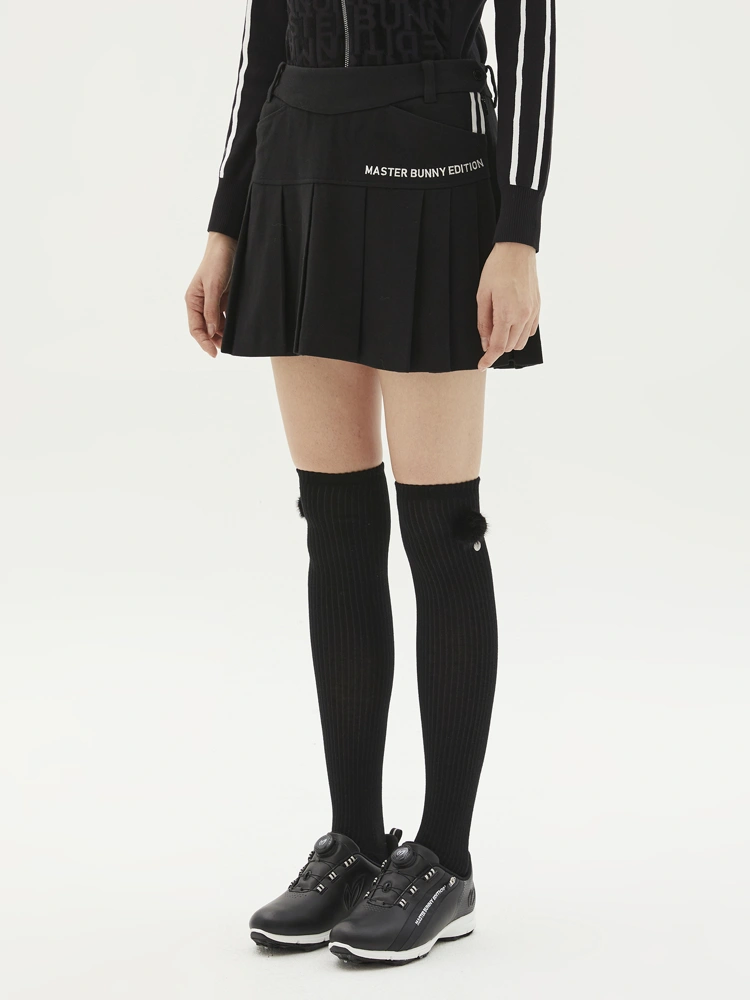 Váy golf nữ xếp ly dáng ngắn màu đen — Master Bunny Edition | Seoul Golf Fashion