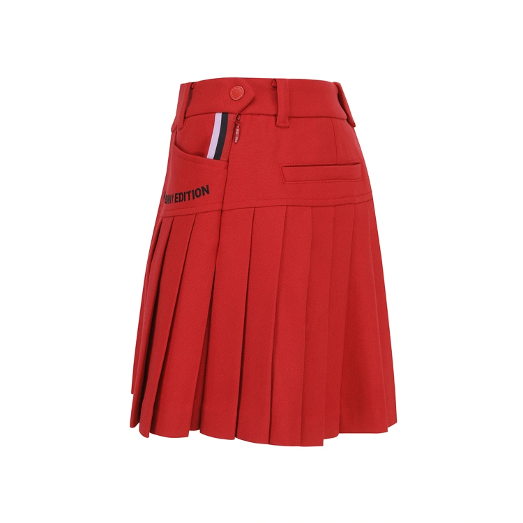 Chân váy golf nữ xếp ly màu đỏ — ảnh 4