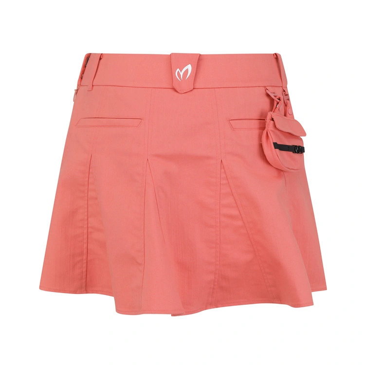 Chân váy golf nữ xếp ly màu san hô — ảnh 2