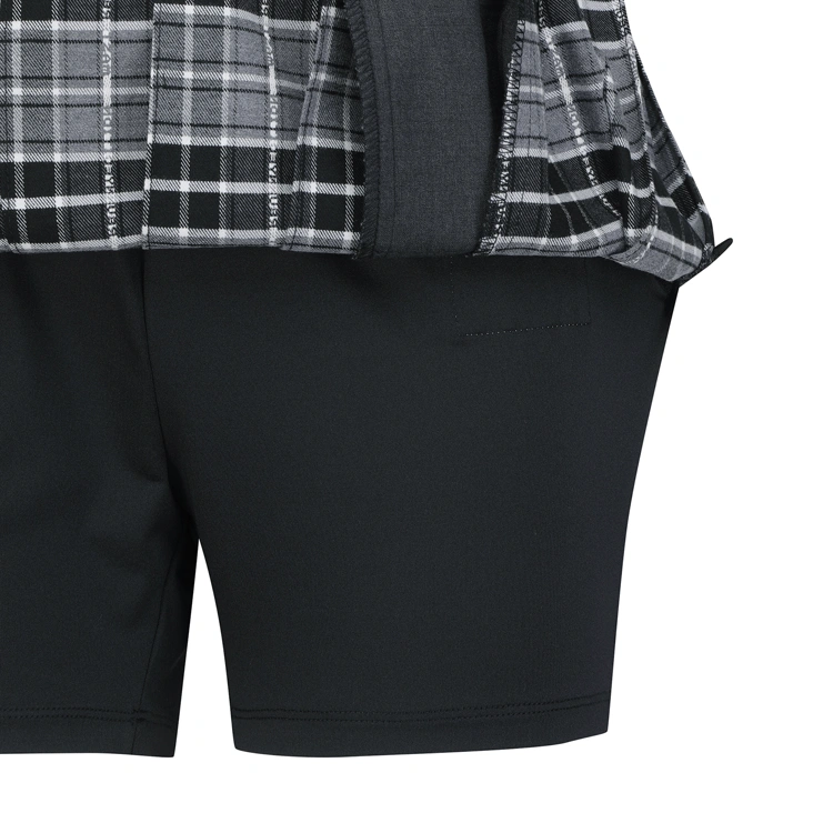 Chân váy golf nữ xếp ly họa tiết caro đen xám — ảnh 6