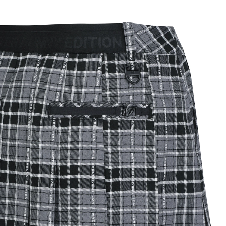 Chân váy golf nữ xếp ly họa tiết caro đen xám — ảnh 4
