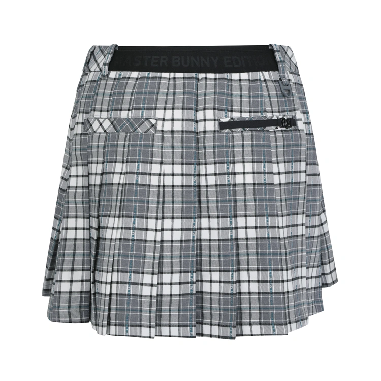 Chân váy golf xếp ly kẻ caro màu xám — ảnh 3