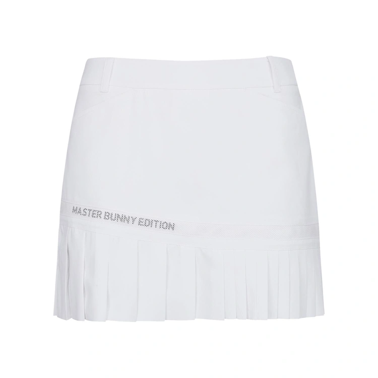 Váy golf nữ dáng ngắn xếp ly màu trắng — ảnh 2