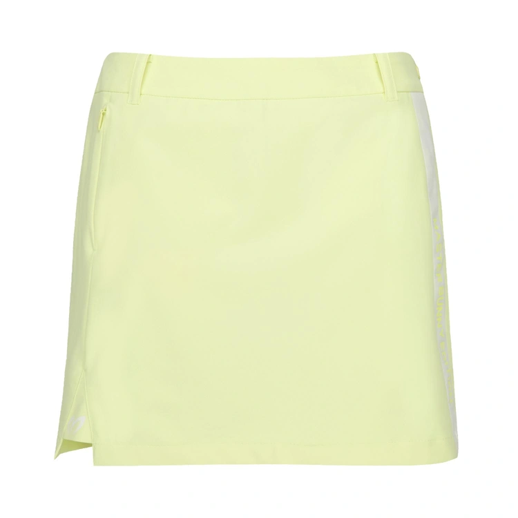 Chân váy golf nữ Master Bunny Edition màu vàng pastel dáng chữ A có khóa bên hông