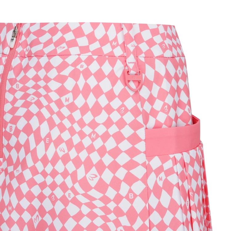 Váy golf nữ họa tiết caro xoắn màu hồng san hô — ảnh 4