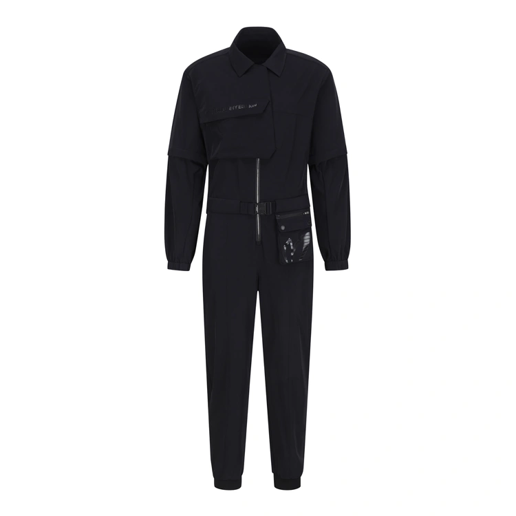 Jumpsuit golf nữ tay dài dáng suông màu đen — Master Bunny Edition | Seoul Golf Fashion