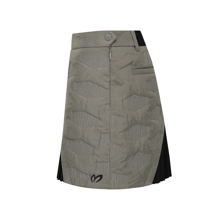 Váy golf nữ phối nếp xếp ly màu be đen — ảnh 3
