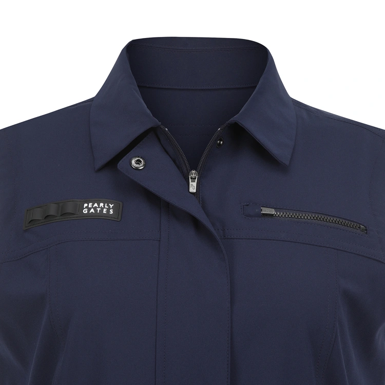 Đầm golf nữ sát nách cổ bẻ xanh navy xếp ly — ảnh 3