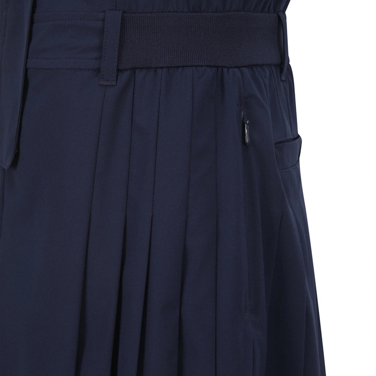 Đầm golf nữ sát nách cổ bẻ xanh navy xếp ly — ảnh 4