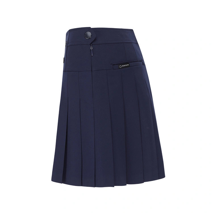 Chân váy golf nữ xếp li phối cúc màu xanh navy — ảnh 3