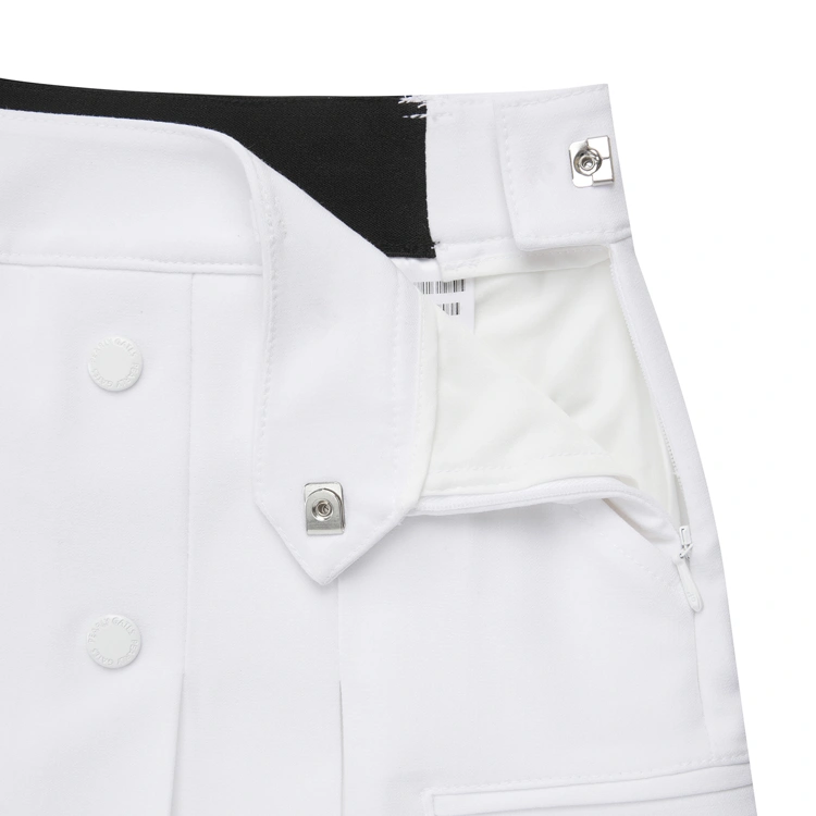 Chân váy golf nữ dáng xòe màu trắng nút bấm — ảnh 5