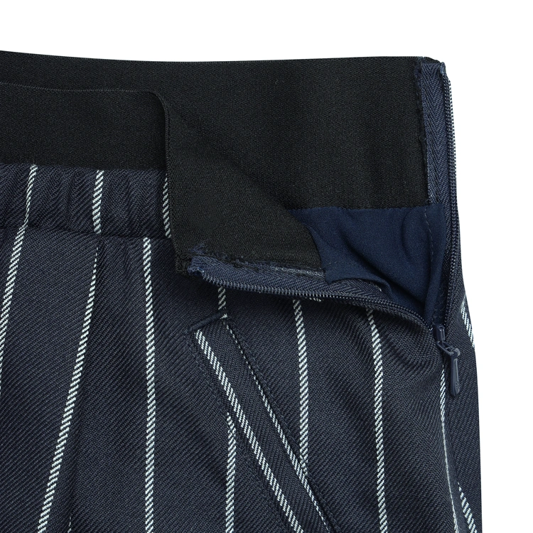 Chân váy golf nữ kẻ sọc dọc xanh navy — ảnh 5