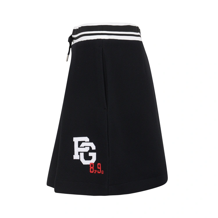 Chân váy golf nữ xếp li phối viền kẻ trắng xanh navy — ảnh 3