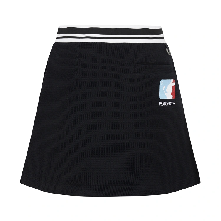 Chân váy golf nữ xếp li phối viền kẻ trắng xanh navy — ảnh 2