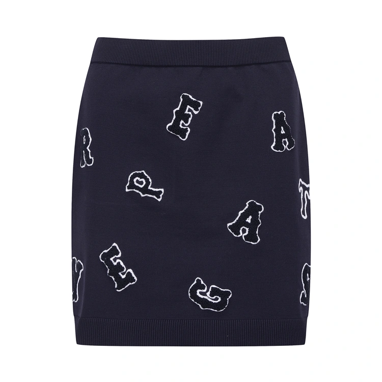 Chân váy golf nữ Pearly Gates xanh navy dáng suông họa tiết chữ nổi bật