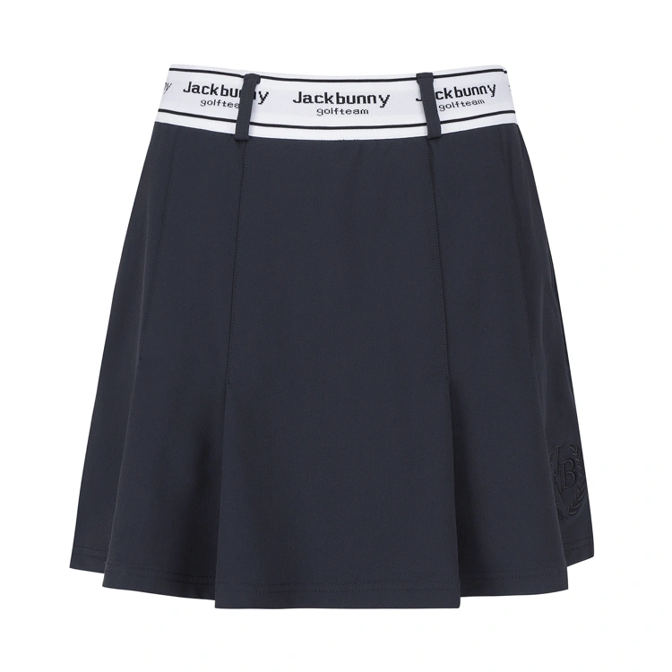 Chân váy golf nữ Pearly Gates xanh navy dáng xòe phối thun logo trắng Jackbunny
